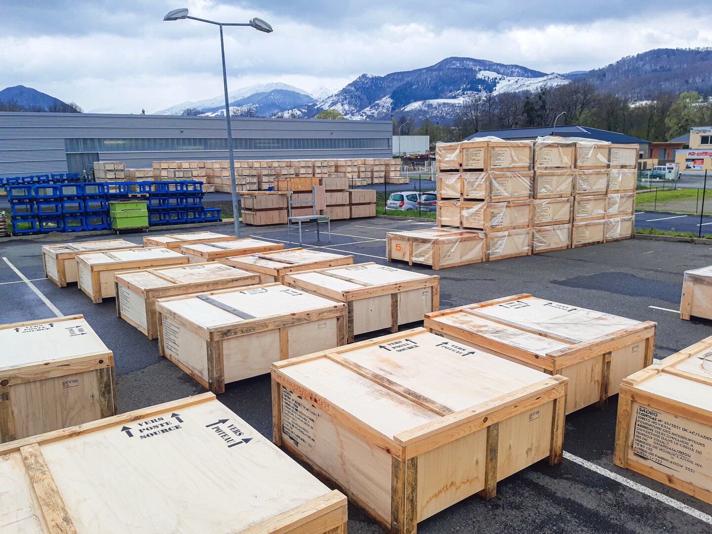 Auguste load break switches waiting to be delivered to a customer in France.