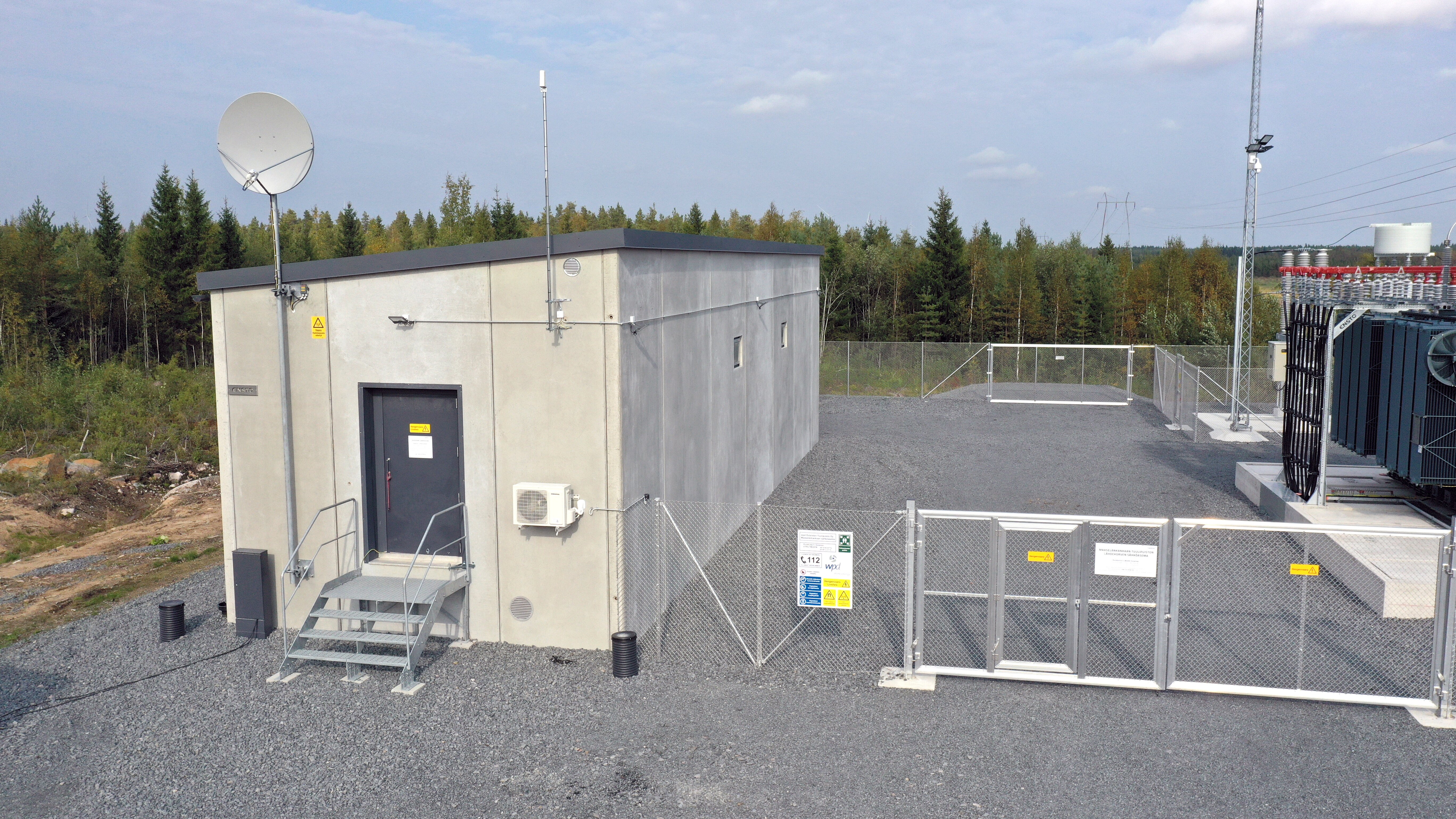 Primary substation for a wind farm in Finland.